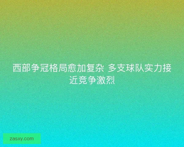 西部争冠格局愈加复杂 多支球队实力接近竞争激烈