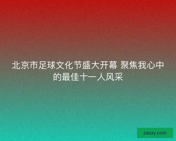 北京市足球文化节盛大开幕 聚焦我心中的最佳十一人风采